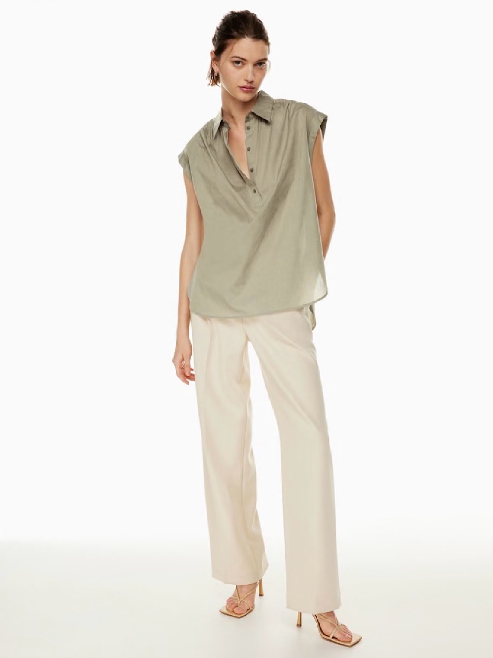 Aritiza Babaton Niche Blouse - Modern Taupe